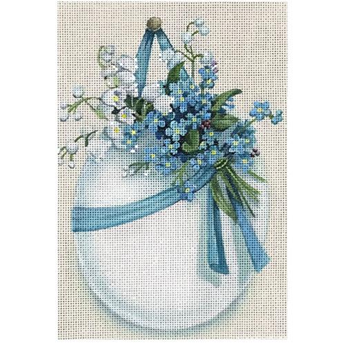 Forget Me Not Blue Easter Egg Painted Canvas Melissa Shirley Designs - 1
