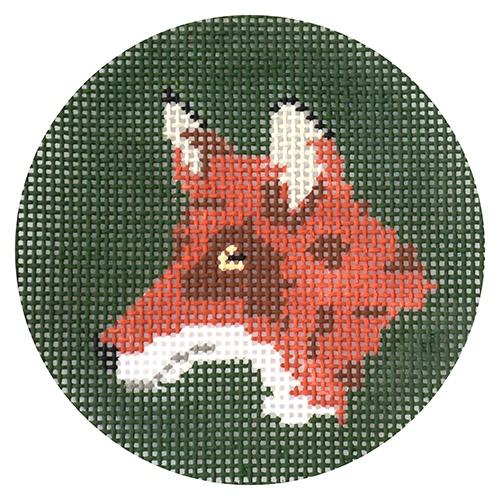 Fox Head Luggage Tag Insert Painted Canvas PIP & Roo - 1
