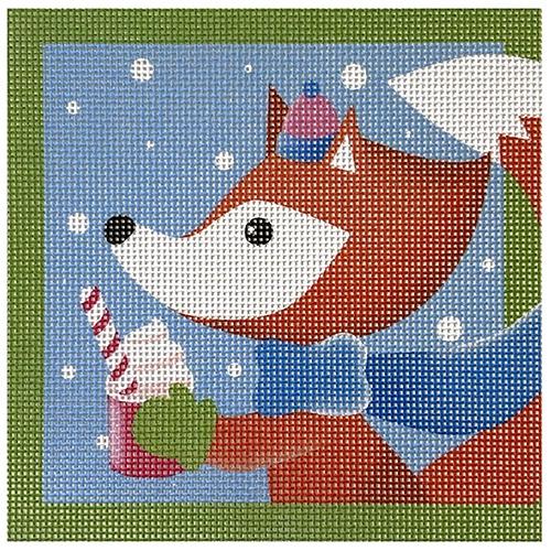 Fox Square Painted Canvas Pepperberry Designs - 1