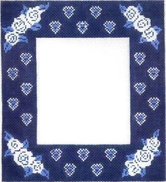 Frame Blue, White Painted Canvas Cooper Oaks Design - 1