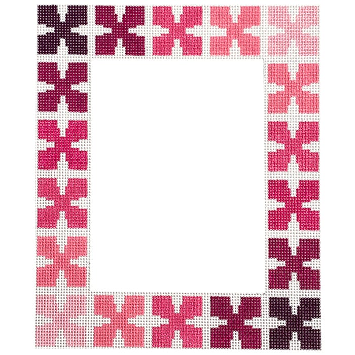 Frame Geo Floral Pink Painted Canvas Mopsey Designs - 1