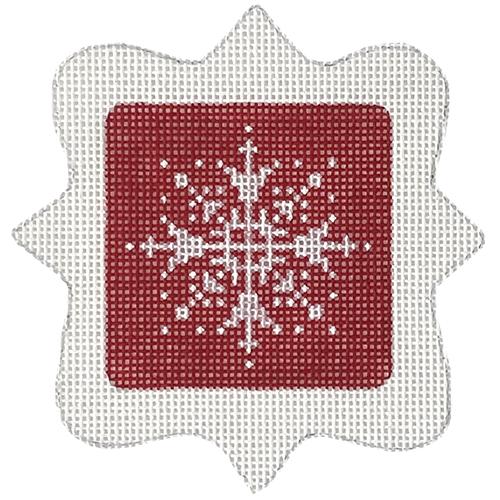 Framed Snowflake Red Painted Canvas Pepperberry Designs - 1