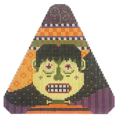 Frankenstein Candy Corn Painted Canvas NeedleDeeva - 1