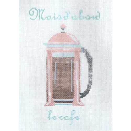 French Press Painted Canvas The Plum Stitchery