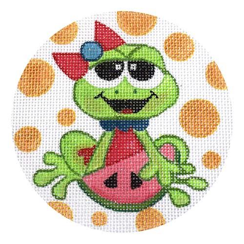 Frog Watermelon Painted Canvas A Poore Girl Paints - 1
