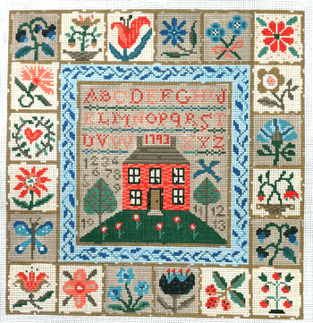From My Garden Sampler Painted Canvas Birds of a Feather