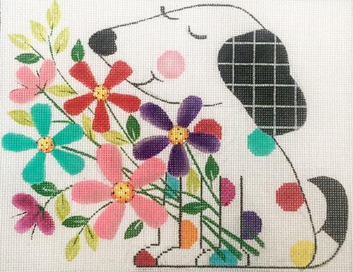 Fur and Flowers Painted Canvas Alice Peterson Company