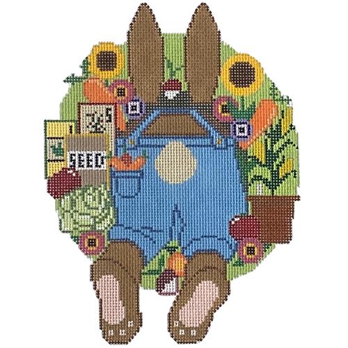 Garden Bunny Butt Painted Canvas The Meredith Collection - 1