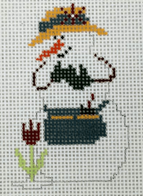 Gardening Snowman Painted Canvas Pippin