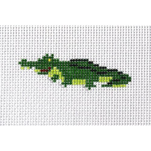 Gator on White Painted Canvas Kristine Kingston - 1
