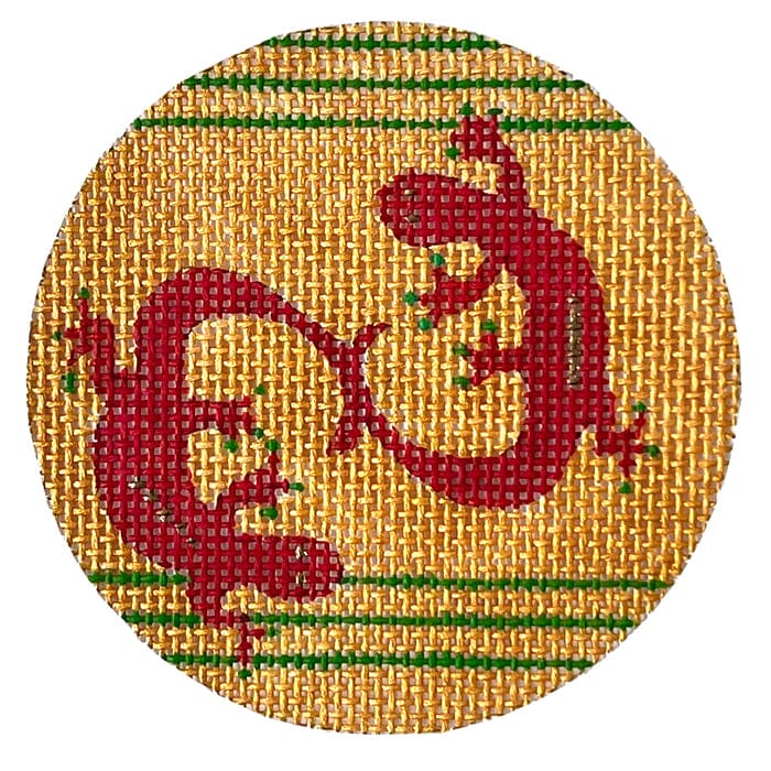 Geckos Ornament Painted Canvas CBK Needlepoint Collections