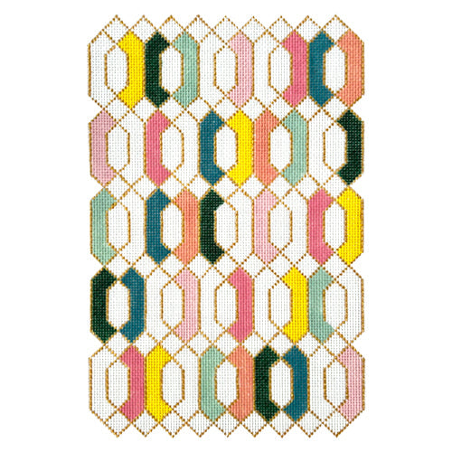 Geometric Series Interlocking Diamonds Painted Canvas The Plum Stitchery - 1
