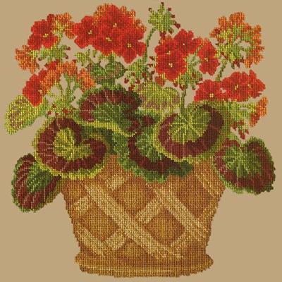 Geranium Pot Needlepoint Kit Kits Elizabeth Bradley Design Sand
