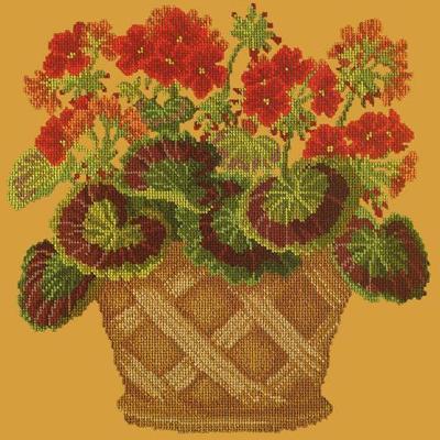 Geranium Pot Needlepoint Kit Kits Elizabeth Bradley Design Yellow