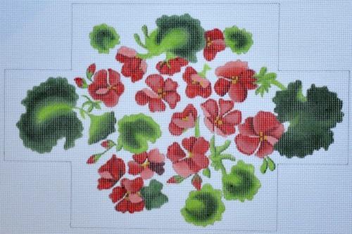 Geraniums Brick Cover Painted Canvas Susan Roberts Needlepoint Designs, Inc.