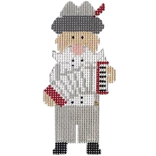 German Santa with Stitch Guide Painted Canvas The Princess & Me