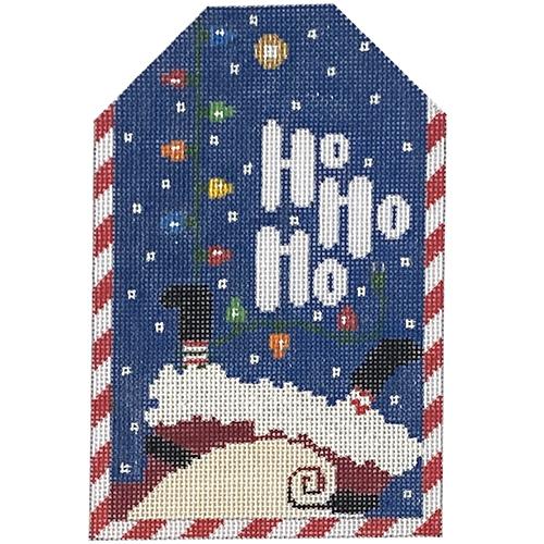 Gift Tag Ho Ho Ho Painted Canvas The Meredith Collection - 1
