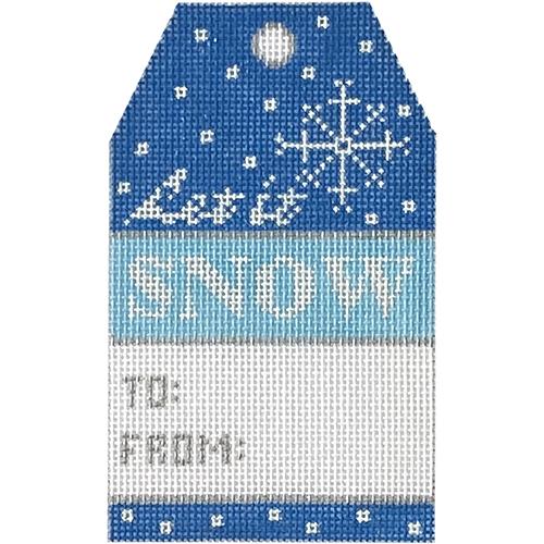 Gift Tag Let It Snow Painted Canvas The Meredith Collection - 1