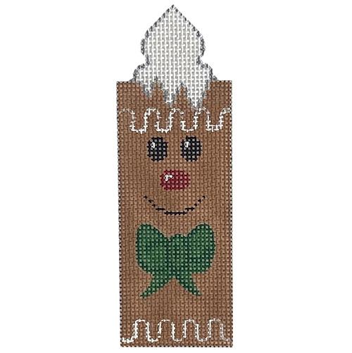 Gingerbread Boy Candle Painted Canvas Alice Peterson Company - 1