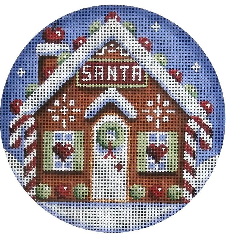 Gingerbread Cottage Painted Canvas Rebecca Wood Designs - 1