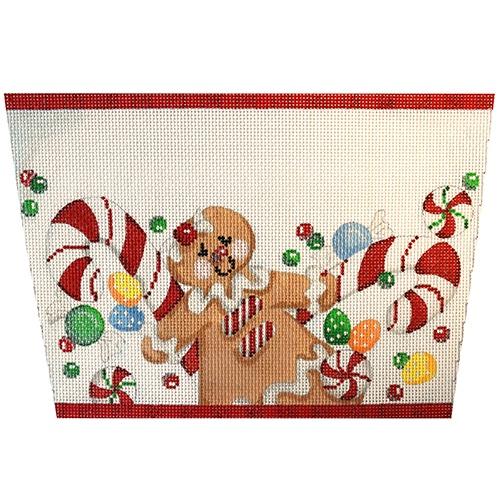 Gingerbread Girl Stocking Cuff Painted Canvas Associated Talents - 1