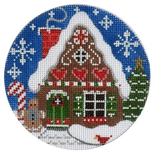 Gingerbread House Ornament Painted Canvas Danji Designs - 1