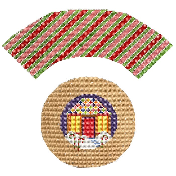 Gingerbread House Painted Canvas NeedleDeeva