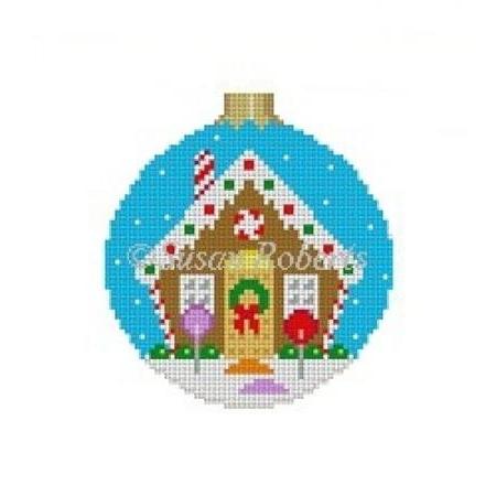 Gingerbread House Round Painted Canvas Susan Roberts Needlepoint Designs Inc. - 1