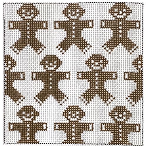 Gingerbread Men Square Painted Canvas Hello Tess
