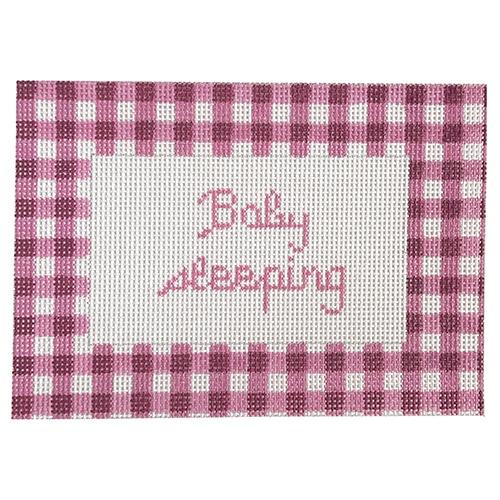 Gingham Baby Sleeping Pink Painted Canvas KCN Designers - 1