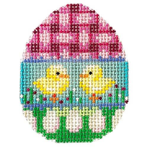 Gingham / Chicks / Eggs Mini Egg Painted Canvas Associated Talents - 1