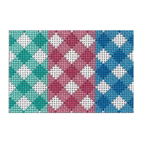 Gingham Insert - Aqua, Pink & Blue Painted Canvas Two Sisters Needlepoint