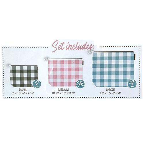 Gingham Mesh Project Bag Set of 3 Accessories Yarn Tree - 2