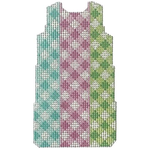 Gingham Mini Shift on 18 - Multi Painted Canvas Two Sisters Needlepoint