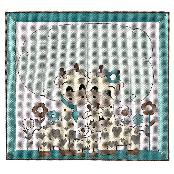 Giraffe Family Birth Announcement Painted Canvas Alice Peterson Company - 1