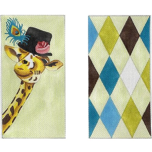 Giraffe with Black Hat Eyeglass Case Painted Canvas Colors of Praise - 1
