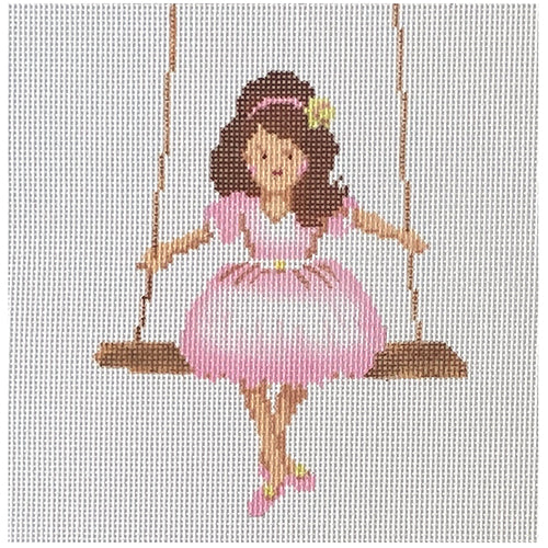 Girl on a Swing Painted Canvas A Stitch in Time - 1