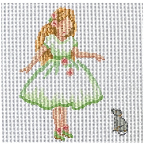 Girl with a Mouse Painted Canvas A Stitch in Time - 1