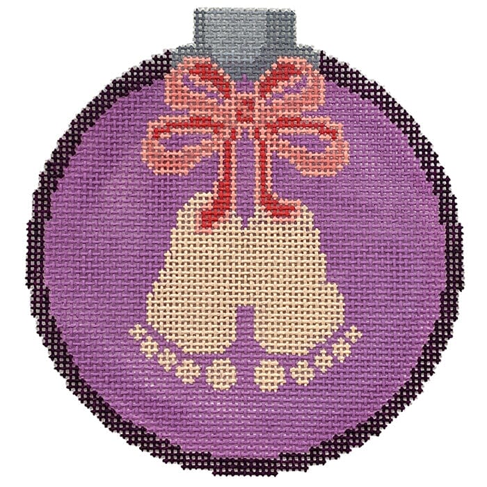 Girl's First Christmas Purple Painted Canvas CanvasWorks - 1