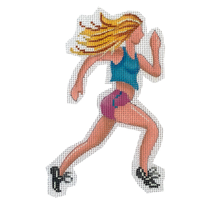 Girl's Running Ornament Painted Canvas Patti Mann - 1