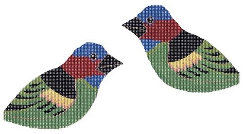 Glisten Finch Painted Canvas Labors of Love Needlepoint - 1