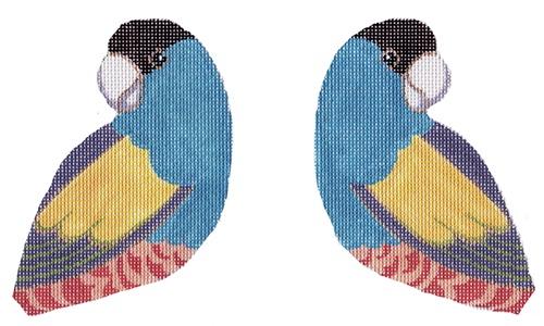 Glisten Parrot Painted Canvas Labors of Love Needlepoint - 1