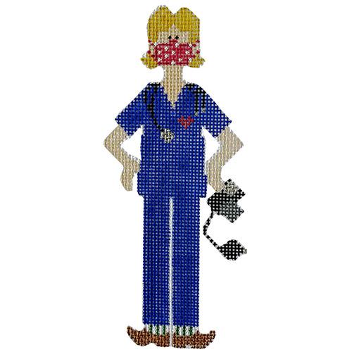 Global Angel Nurse 2020 with Stitch Guide Painted Canvas The Princess & Me