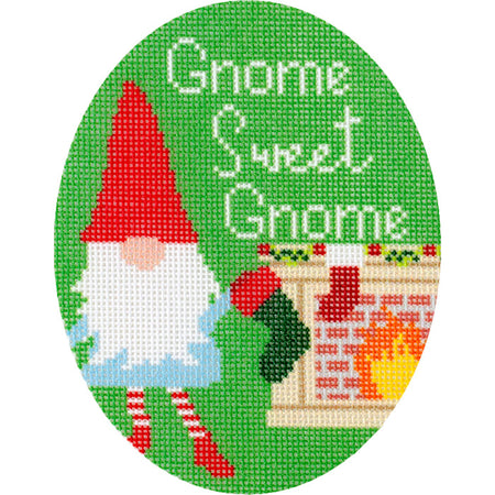 Gnome Sweet Gnome Canvas Printed Canvas Needlepoint To Go 