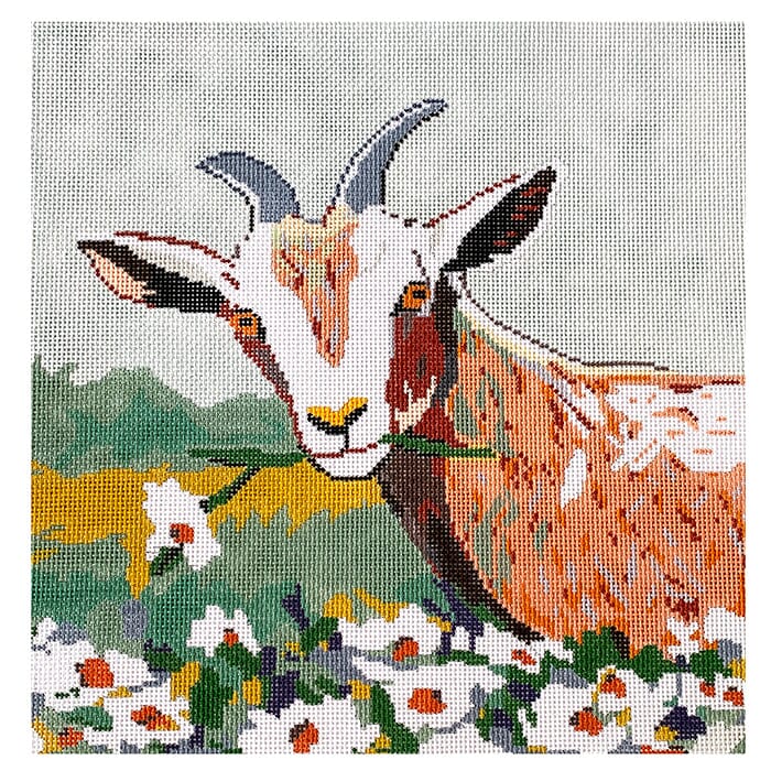 Goat 2 Painted Canvas Birds of a Feather - 1
