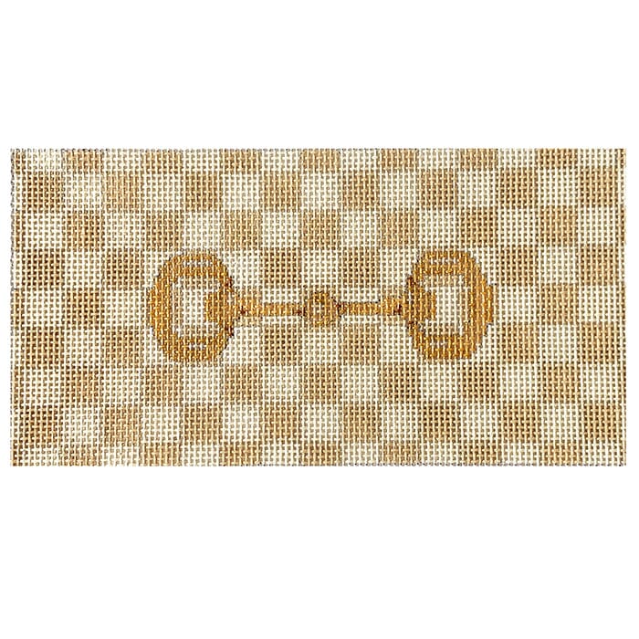 Gold Bit on Cream Check Insert Painted Canvas Associated Talents - 1