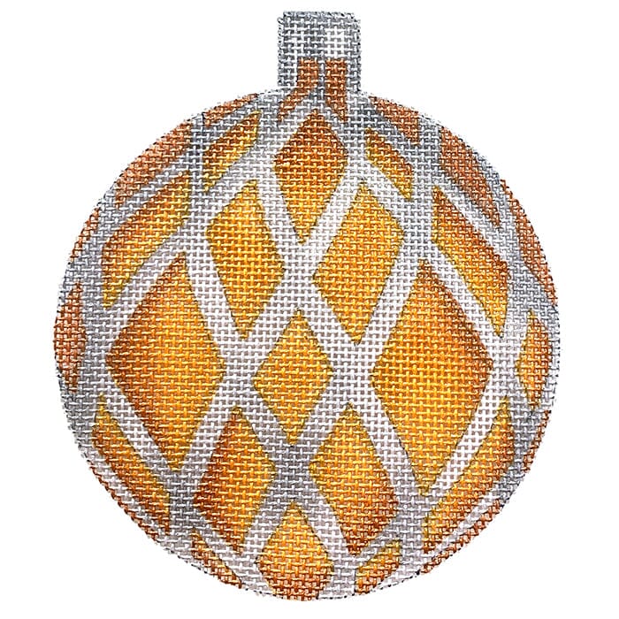 Gold with Silver Painted Canvas All About Stitching/The Collection Design - 1