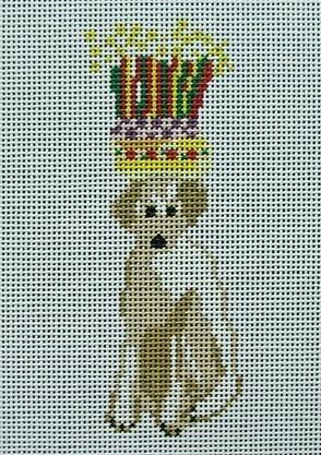 Golden Dog with Cake Painted Canvas Cooper Oaks Design