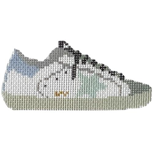 Golden Goose Inspired Sneaker Blue Painted Canvas Rachel Barri Designs - 1