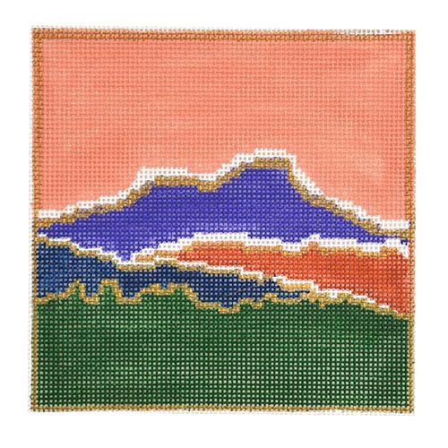 Golden Hour Mountain Painted Canvas Alice & Blue
